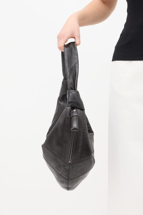 Lemaire Brown Leather Fortune Croissant Bag