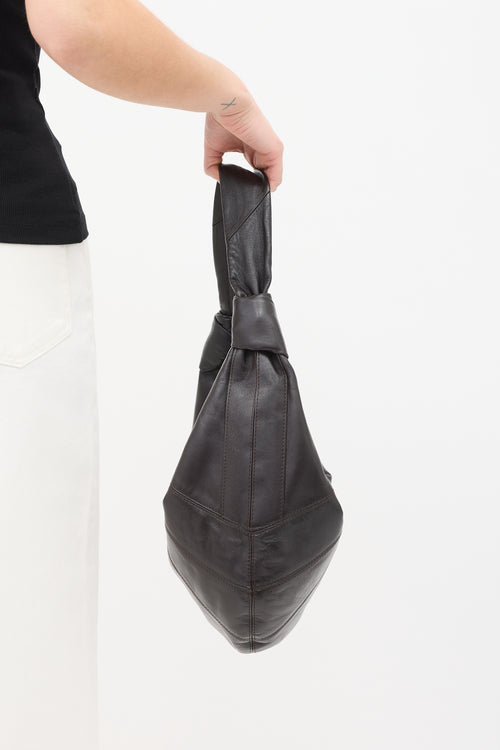 Lemaire Brown Leather Fortune Croissant Bag