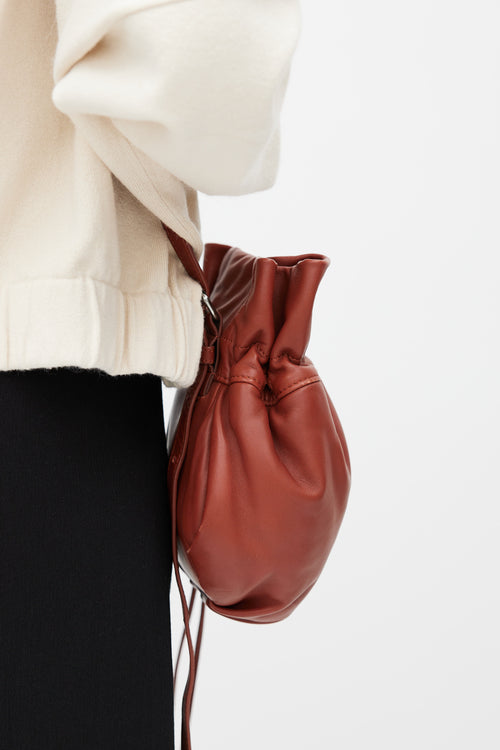 Lemaire Brown Leather Glove Bag