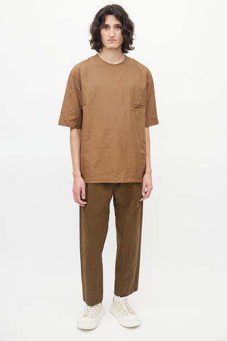 Lemaire Brown Minimal Pocket T-Shirt