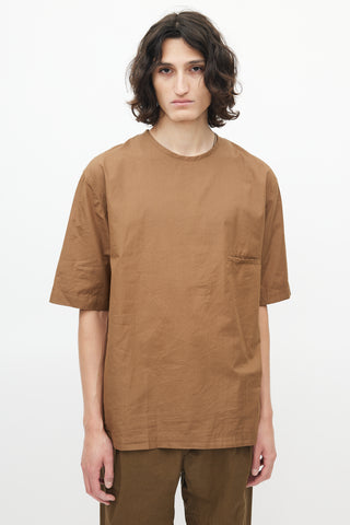 Lemaire Brown Minimal Pocket T-Shirt