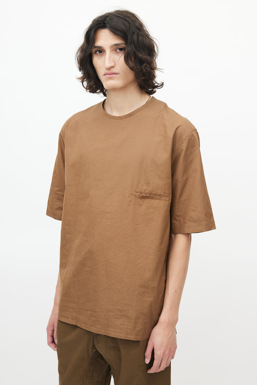 Lemaire Brown Minimal Pocket T-Shirt