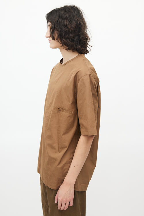 Lemaire Brown Minimal Pocket T-Shirt