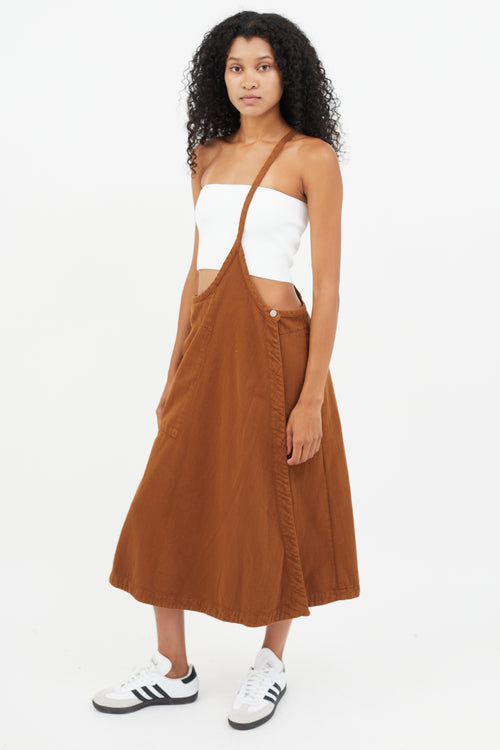 Lemaire Brown One Shoulder Wrap Skirt