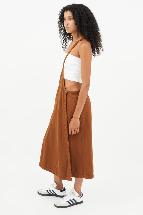 Lemaire Brown One Shoulder Wrap Skirt