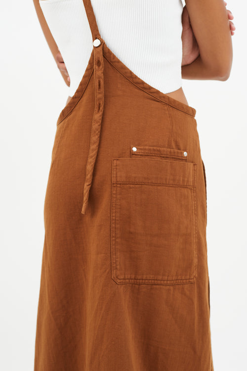 Lemaire Brown One Shoulder Wrap Skirt