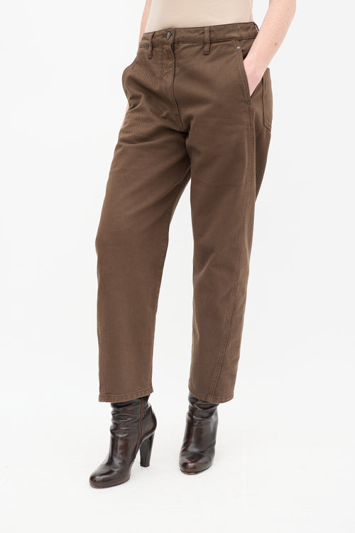 Lemaire Brown Twisted Tapered Jeans