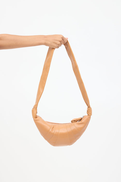 Lemaire Brown Leather Small Croissant Bag