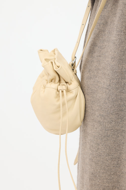 Lemaire Cream Leather Glove Crossbody Bag