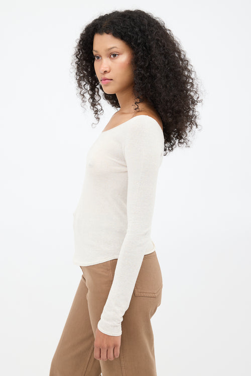 Lemaire Cream V-Neck Second Skin Top