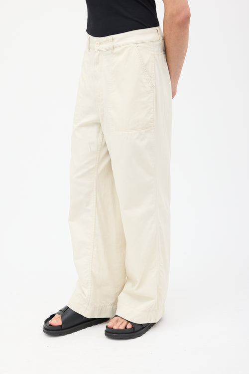 Lemaire Cream Twisted Work Pant