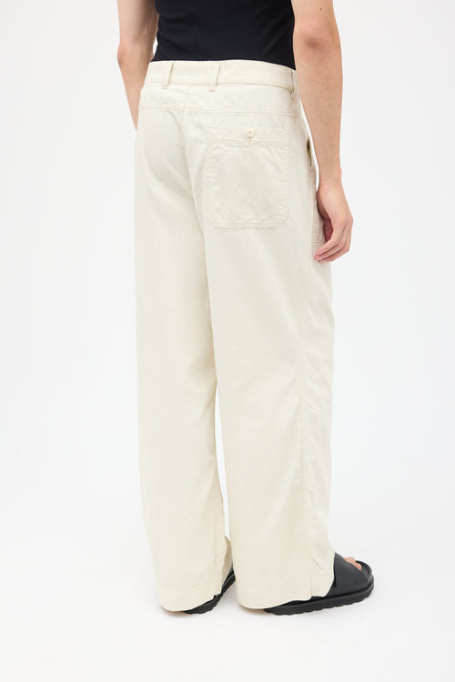 Lemaire Cream Twisted Work Pant