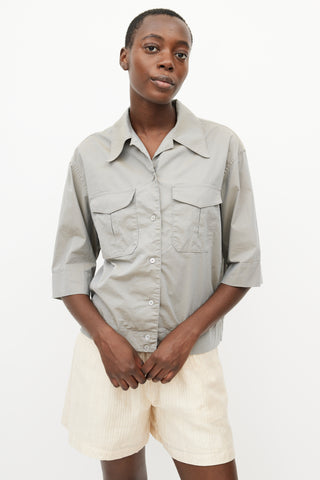 Lemaire Grey Boxy Cargo Shirt