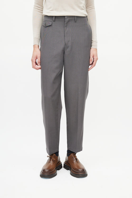 Lemaire Grey Wool Straight Leg Trouser