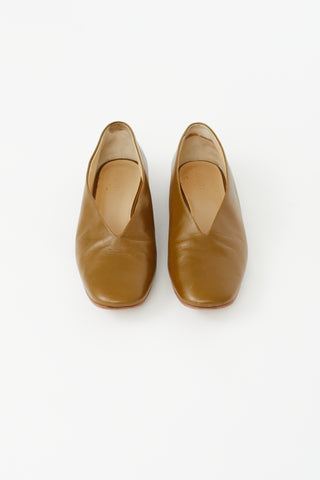 Lemaire Khaki Leather V Loafer