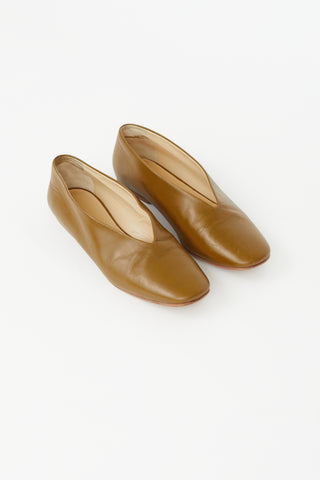 Lemaire Khaki Leather V Loafer