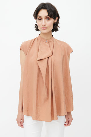 Lemaire Orange Silk Drape Blouse