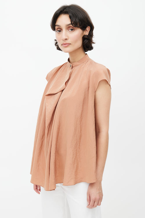 Lemaire Orange Silk Drape Blouse