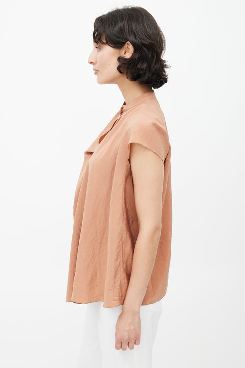 Lemaire Orange Silk Drape Blouse