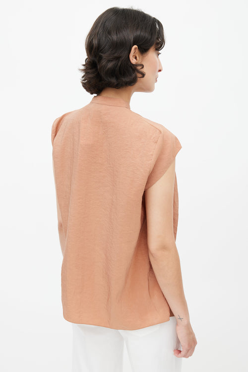 Lemaire Orange Silk Drape Blouse