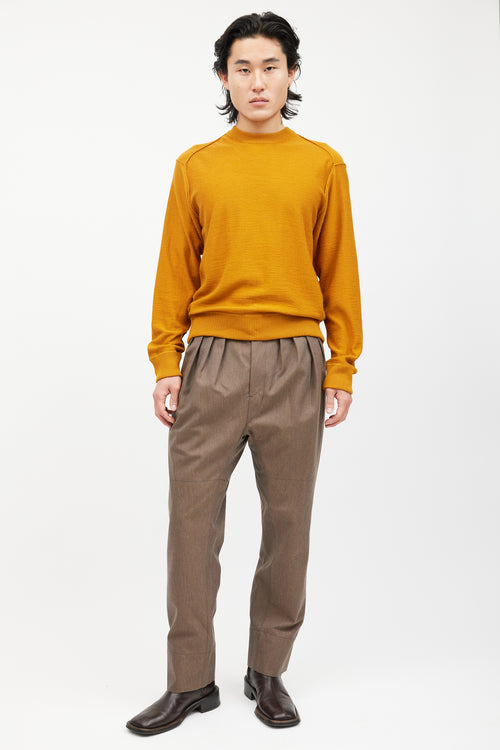 Lemaire Orange Wool Knit Sweater