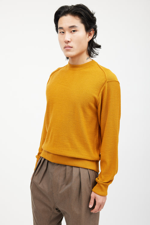 Lemaire Orange Wool Knit Sweater