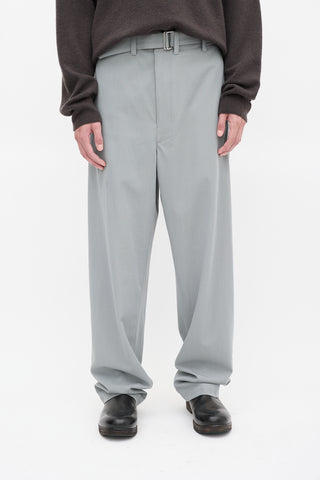 Lemaire Slate Grey Belted Loose Trousers