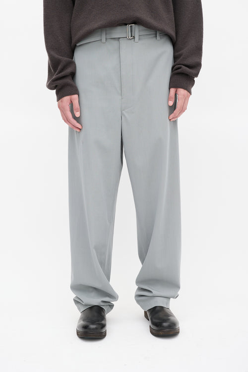 Lemaire Slate Grey Belted Loose Trousers