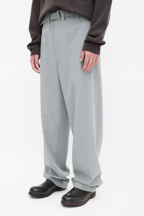 Lemaire Slate Grey Belted Loose Trousers