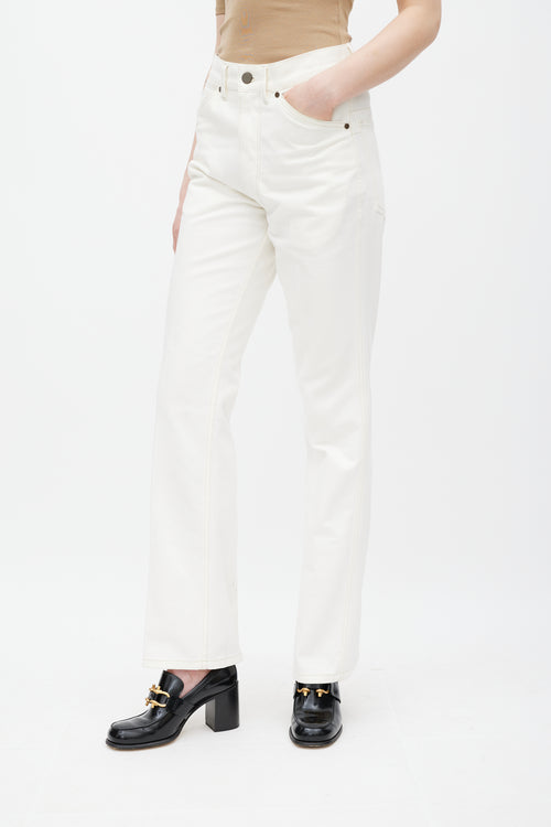 Lemaire White Straight Leg Jeans