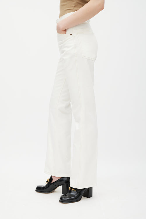 Lemaire White Straight Leg Jeans