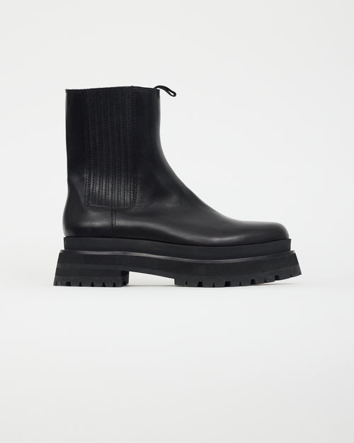 Loeffler Randall Black Leather Platform Chelsea Boot