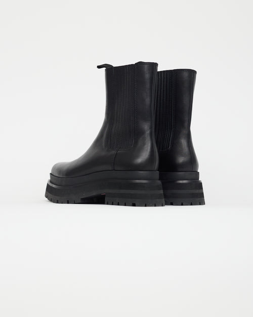 Loeffler Randall Black Leather Platform Chelsea Boot