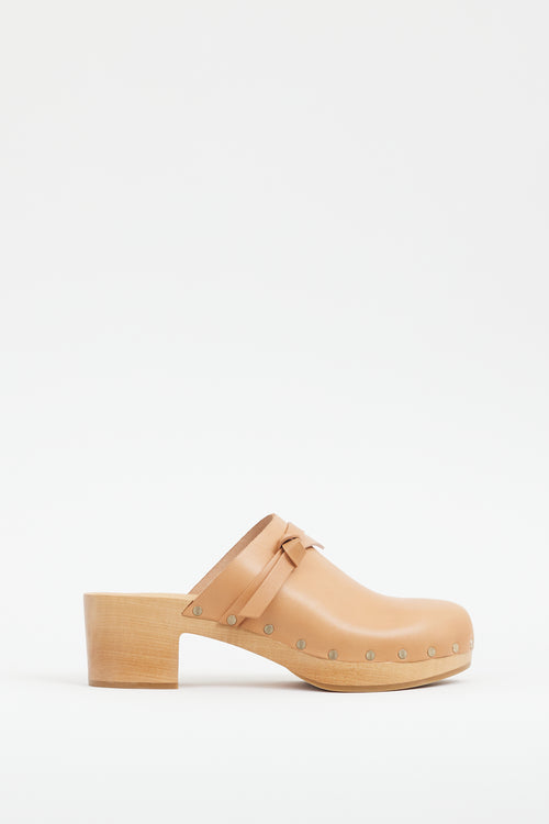 Loeffler Randall Beige Leather Clog