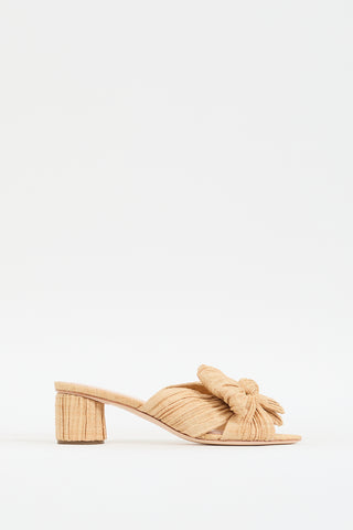 Loeffler Randall Beige Raffia Emilia Bow Mule