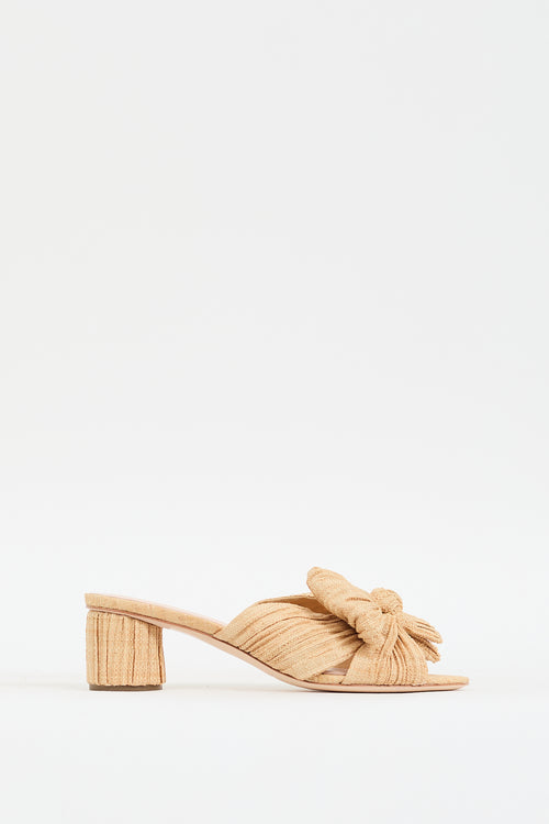 Loeffler Randall Beige Raffia Emilia Bow Mule