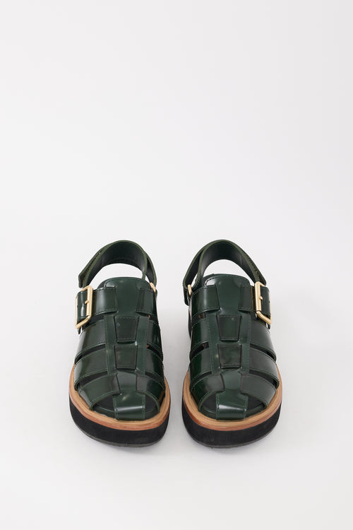 Loeffler Randall Green Leather Judd Sandal