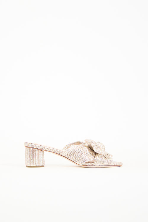 Loeffler Randall Rose Gold Pleated Mule