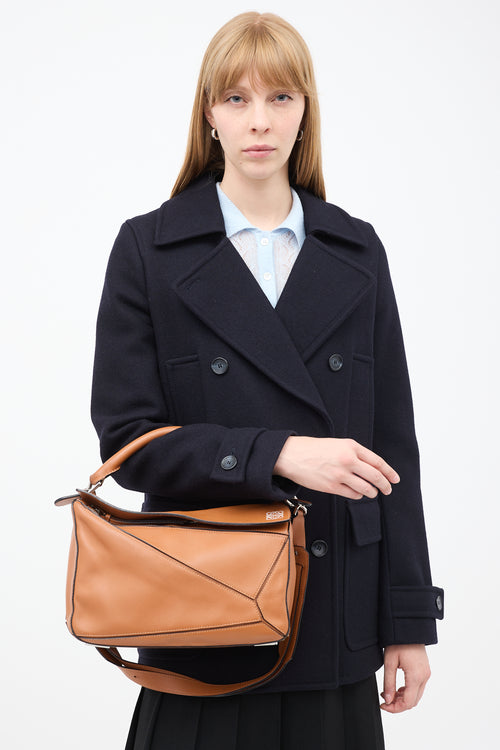 Loewe 2016 Brown Leather Medium Puzzle Bag