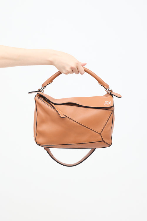 Loewe 2016 Brown Leather Medium Puzzle Bag