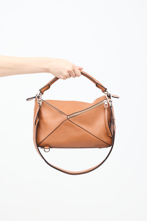 Loewe 2016 Brown Leather Medium Puzzle Bag