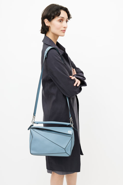 Loewe 2017 Blue Medium Puzzle Bag