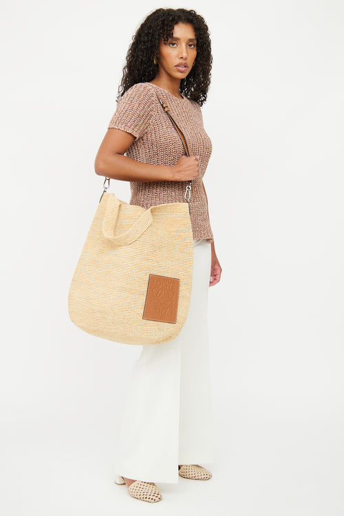 Loewe Slit Raffia Large Tote Bag