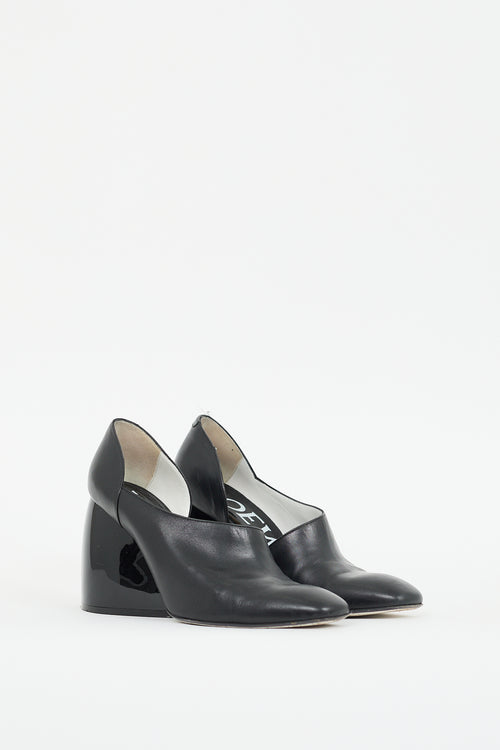 Loewe Black Leather Asymmetric D
orsay Pump