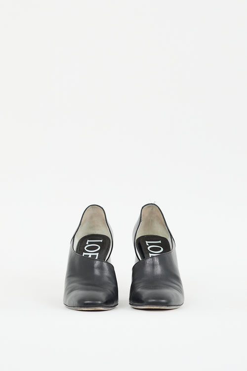 Loewe Black Leather Asymmetric D
orsay Pump