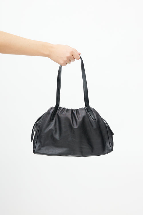 Loewe Black Leather Drawstring Shoulder Bag