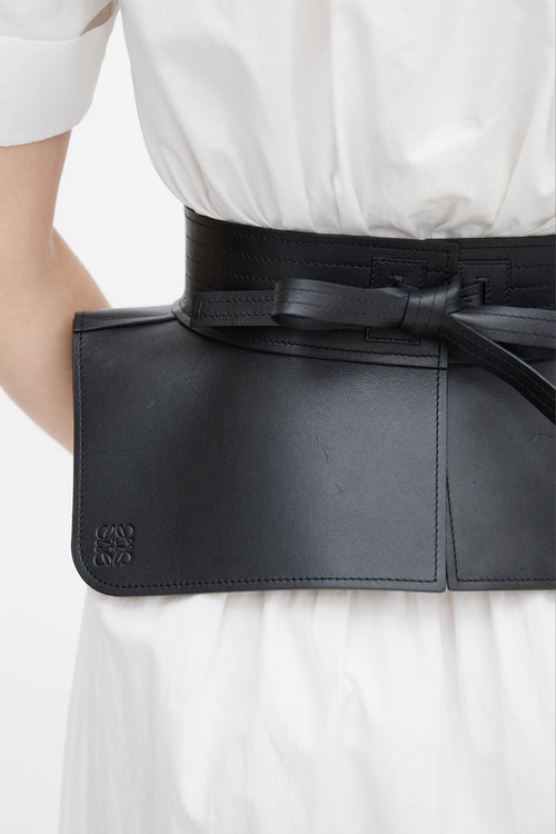 Loewe Black Leather Obi Belt