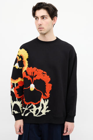 Loewe Black 
Multi Floral Embroidered Sweatshirt