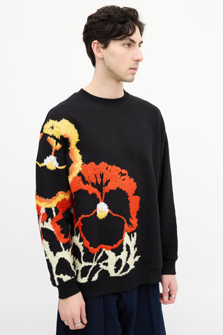 Loewe Black 
Multi Floral Embroidered Sweatshirt