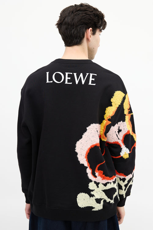 Loewe Black 
Multi Floral Embroidered Sweatshirt